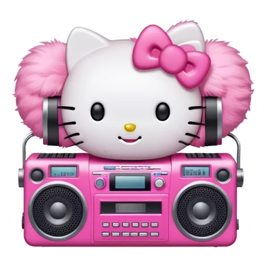 Hello kitty with a boom box sticker