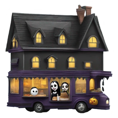 Reality Wednesday Addams haunted dream house on food truck  sticker