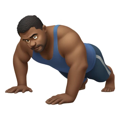 fat white guy doing push ups sticker
