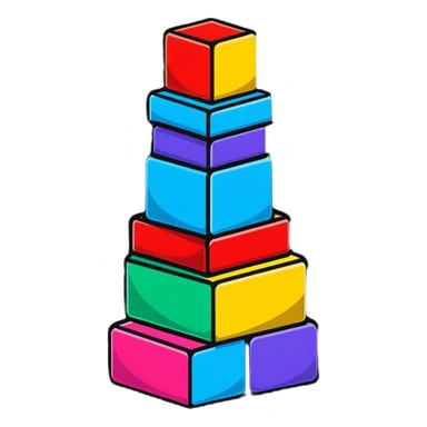 stacked toy blocks tower sticker