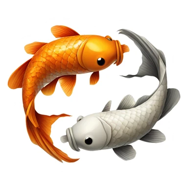 Two koi fish forming a yin-yang symbol.  Cryptic spooky unique  sticker