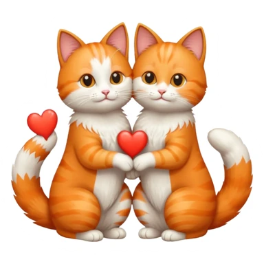 Two cats with their tails making a heart  sticker
