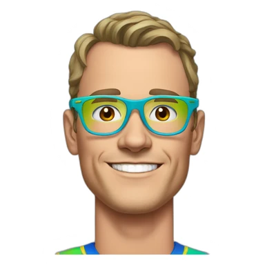 Jonathan Toews wearing glasses and rainbow clothes sticker