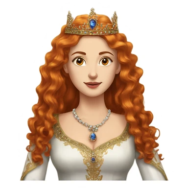 Hurrem Sultan 1 face orange wavy hair long hair and crown  sticker