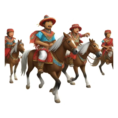 altai turks on horseback sticker
