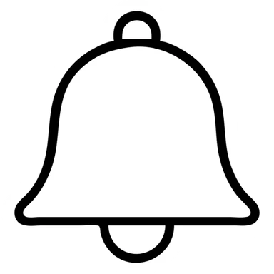 bell icon, simple and clear, suitable for use as an app icon sticker