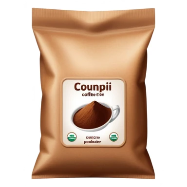 Instant coffee powder in bag sticker