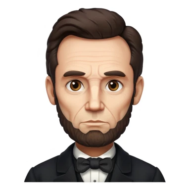 Illustrate Abraham Lincoln with  beard & classic black coat sticker
