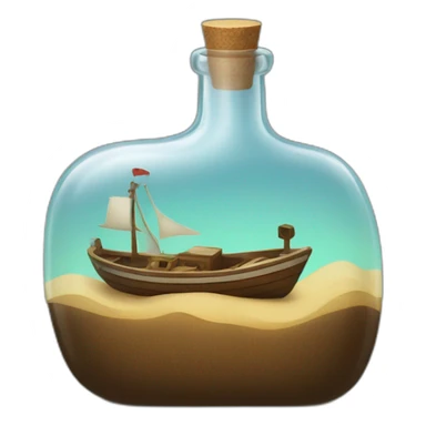A boat in a bottle sticker