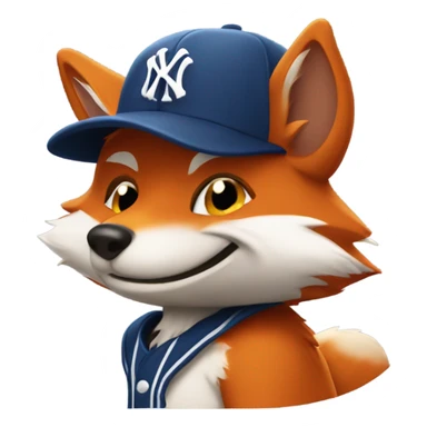 Furry fox with casquette yankee / Wink sticker