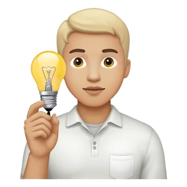 man with bulb sticker