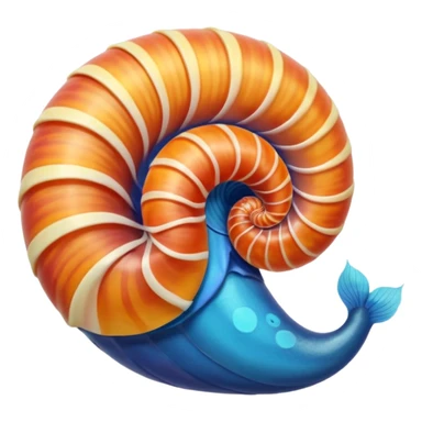 a colorful cute nautilus with feet that looks like it is swimming sticker