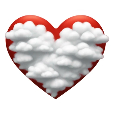 red heart in the clouds sticker