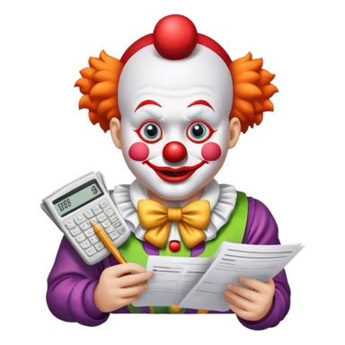 Clown doing taxes  sticker