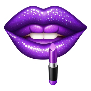 glitter purple lipstick sticker
