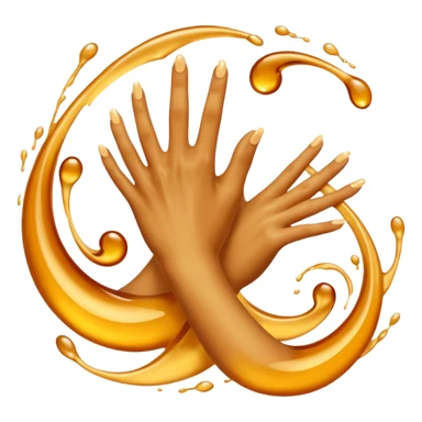 Golden liquid around the dancing hands sticker