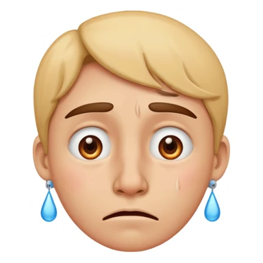 Nervous with flared nose and tears emoji sticker