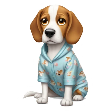 Beagle dog wearing pajamas  sticker