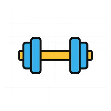 dumbbell dumbbell icon with color outlines sticker