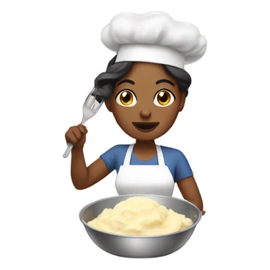Woman making mashed potatoes sticker