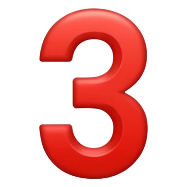 Red number "3" sticker