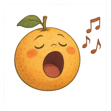 ghibli style grapefruit singing sticker