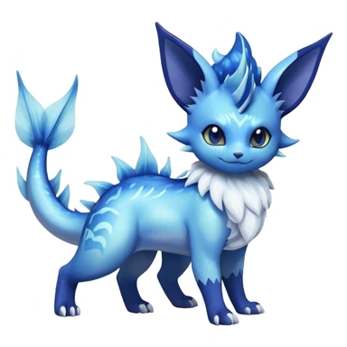 Nebulae Noibat-Vaporeon-Meowstic-Fakémon-hybrid-creature (full body)  sticker