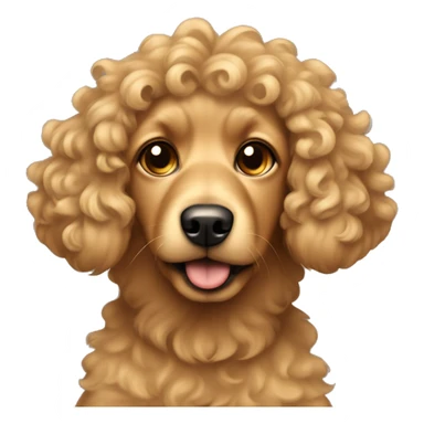 smal tan dog with curly fur. long curly ears down  sticker