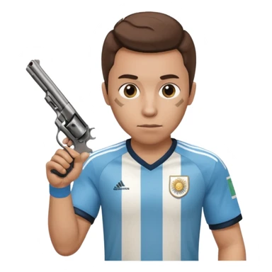 haz un turro con una biszera para atras y con un arma remera argentina pero arma de fuego que tenga un revolver  solo sticker