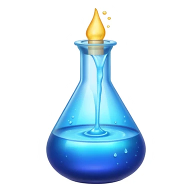 Blue potion bottle open with the liquid falling out (Upside-down with no cork and w/o handle) sticker