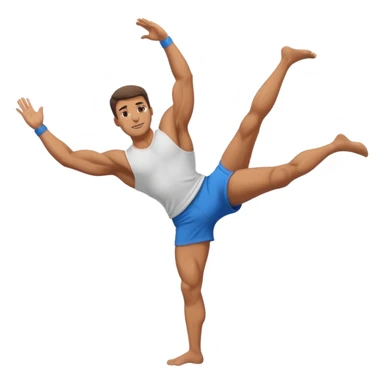 Naked man doing cartwheel sticker