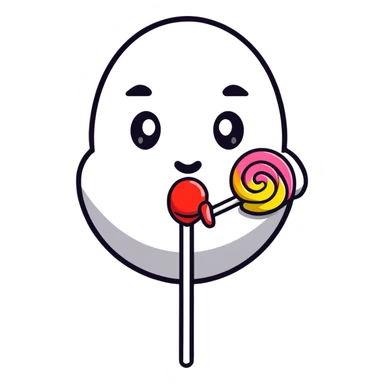 Man licking lollipop sticker