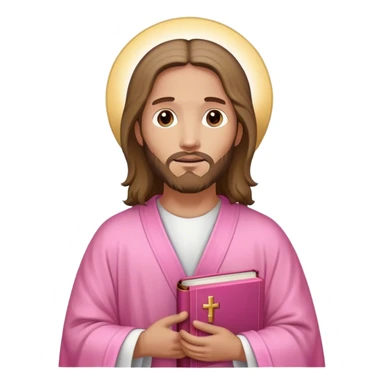 Jesus pink robe with pink bible sticker