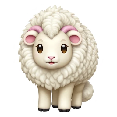 cinematic-[ram]-realistic-full-body-standing-emoji,-tail-flicking-lazily,-head-tilted-dramatically,-curly-[white]-fur,-simplified-yet-realistic-focused-features,-highly-detailed,-glowing-with-an-almost-sarcastic-glow sticker