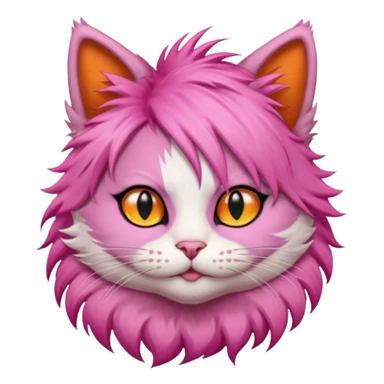 cat with pink punk hair sticker