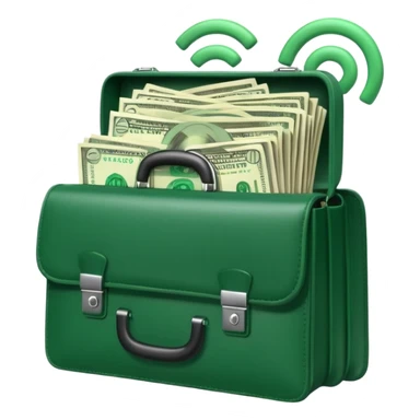 open wifi money filled briefcase sticker