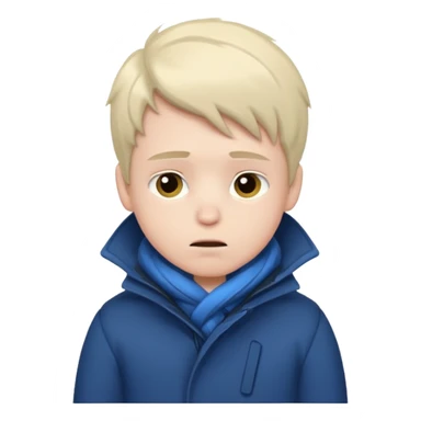 very cold boy sticker