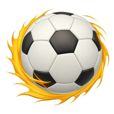 Cinematic Realistic image of a soccer ball soaring through the air, capturing dynamic motion and finely detailed textures with a dramatic, high-energy lighting that evokes the thrill of the game sticker