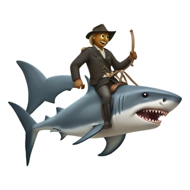 Shark riding a horse  sticker