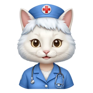 happy nurse cat sticker