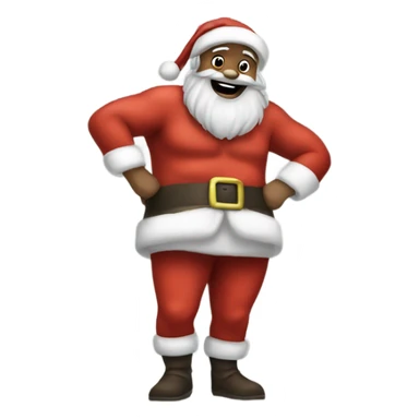 santa rubbing hairy belly sticker