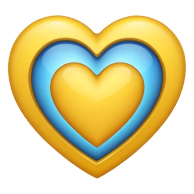 Fusiona un corazón amarilla con uno azul más básico  sticker