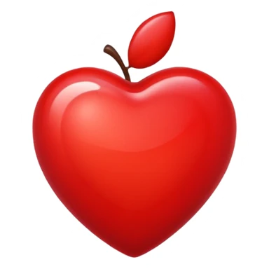 red heart emoji, glossy and vibrant, apple style sticker