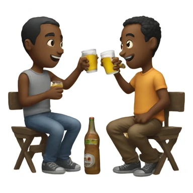 Two buddies drinking sticker