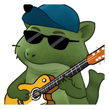 Raccoon playing a guitar  sticker