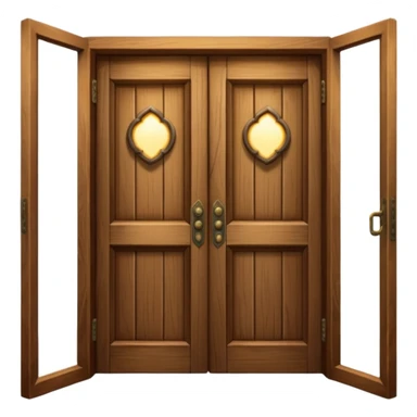 An open door with light inside sticker