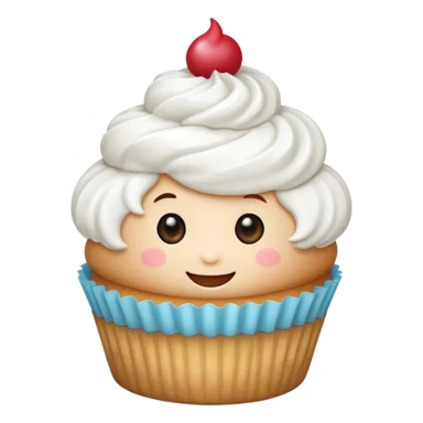 Un pequeño y adorable cupcake que ha cobrado vida, con un glaseado esponjoso que funciona como su "sombrero" o "pelo". Es la encarnación de la dulzura y la amabilidad. sticker