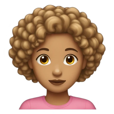 lightskin girl with curly hair  sticker