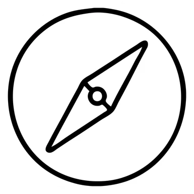 flat compass icon, clean and geometric sticker
