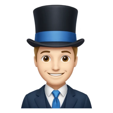 Man in top hat & long blue tie sticker